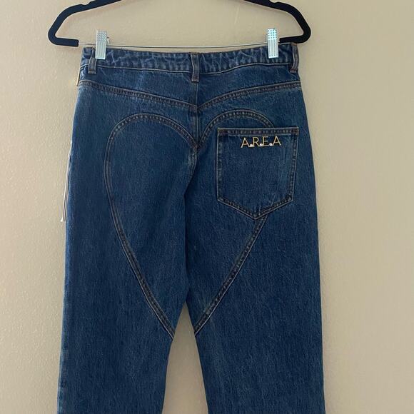 NEW Area Jumbo Crystal Dark Wash Blue Jeans Crystal belt sz 28 - Picture 9 of 10